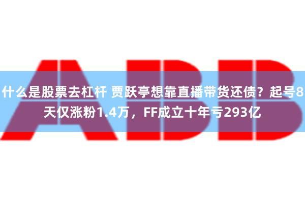 什么是股票去杠杆 贾跃亭想靠直播带货还债？起号8天仅涨粉1.