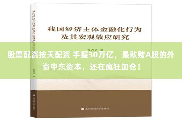 股票配资按天配资 手握30万亿，最敢赌A股的外资中东资本，还