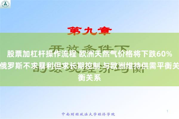 股票加杠杆操作流程 欧洲天然气价格将下跌60%！俄罗斯不求暴